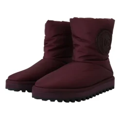 Bordeaux Nylon Boots Padded Mid Shoes