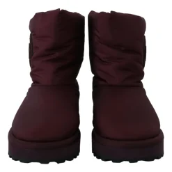 Bordeaux Nylon Boots Padded Mid Shoes