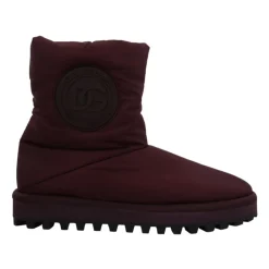 Bordeaux Nylon Boots Padded Mid Shoes