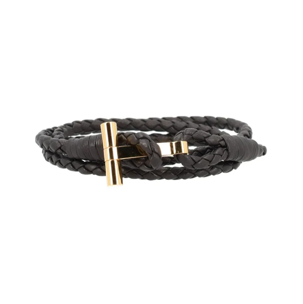 Braided Leather T Bracelet