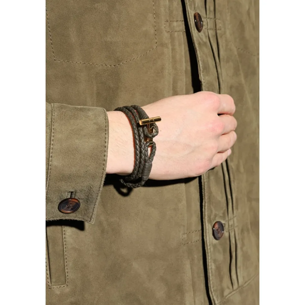 Braided Leather T Bracelet