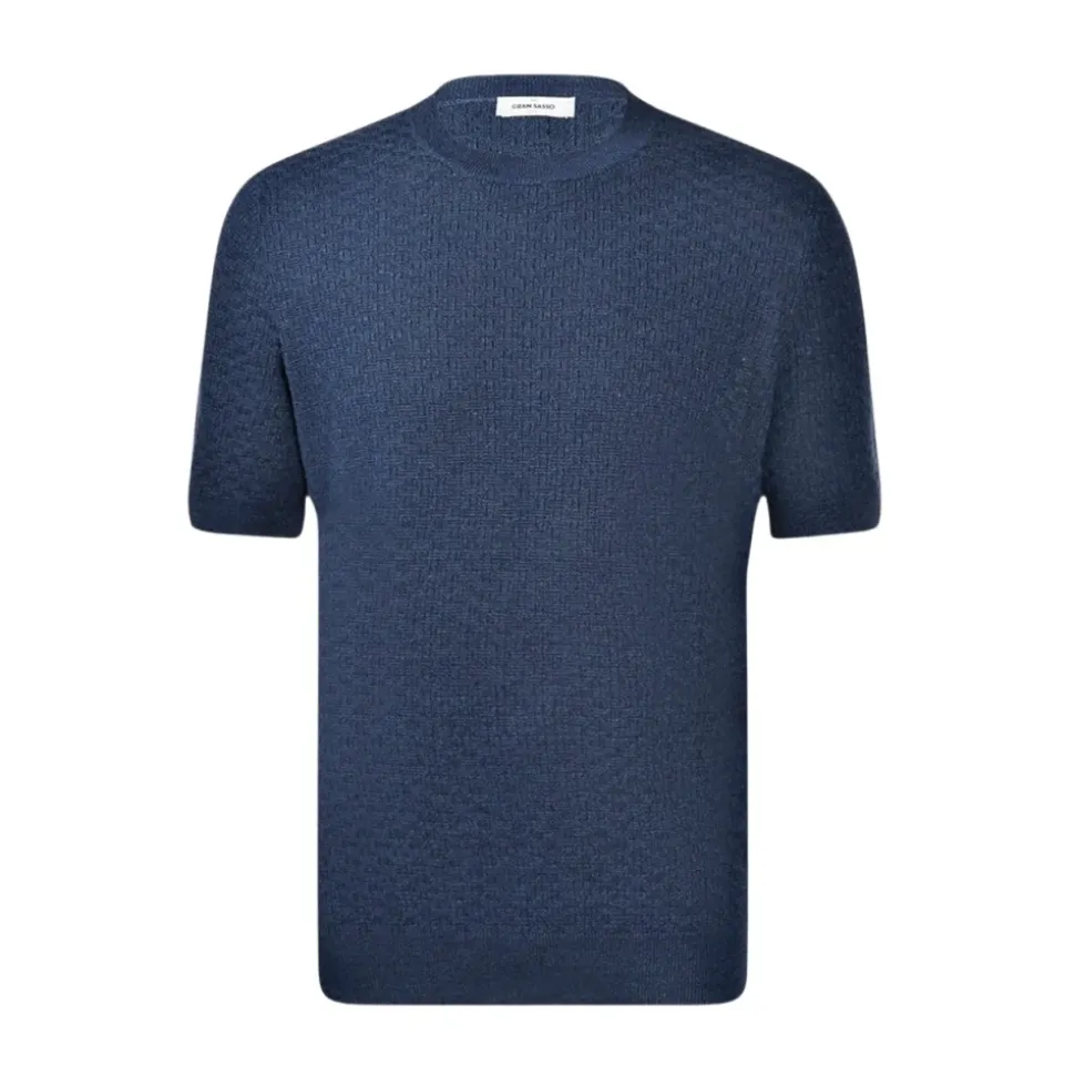 Brick stitch knit T-shirt