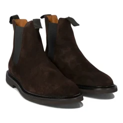 Brown Ankle Boots Sleek Elastic Design