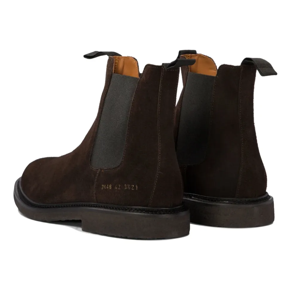 Brown Ankle Boots Sleek Elastic Design