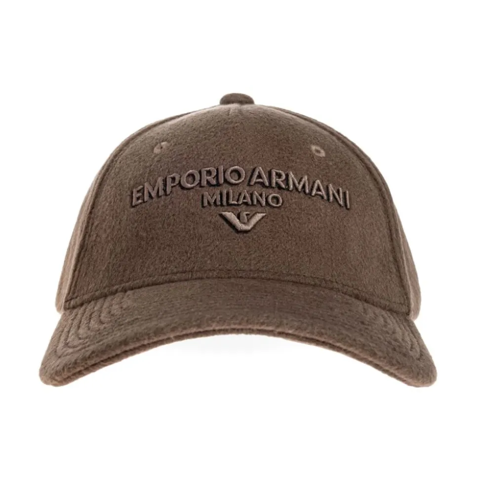 Brown Baseball Cap with Logo Embroidery