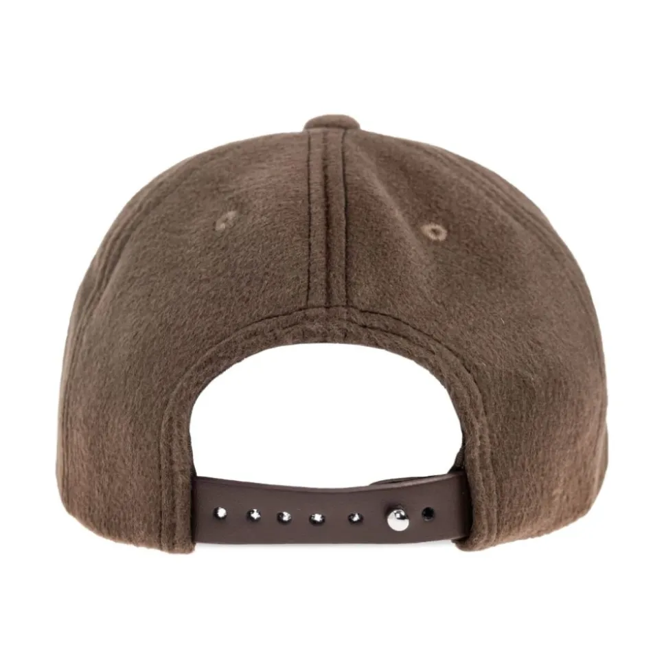 Brown Baseball Cap with Logo Embroidery