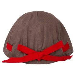 Brown Bowtie Hat with Long Brim