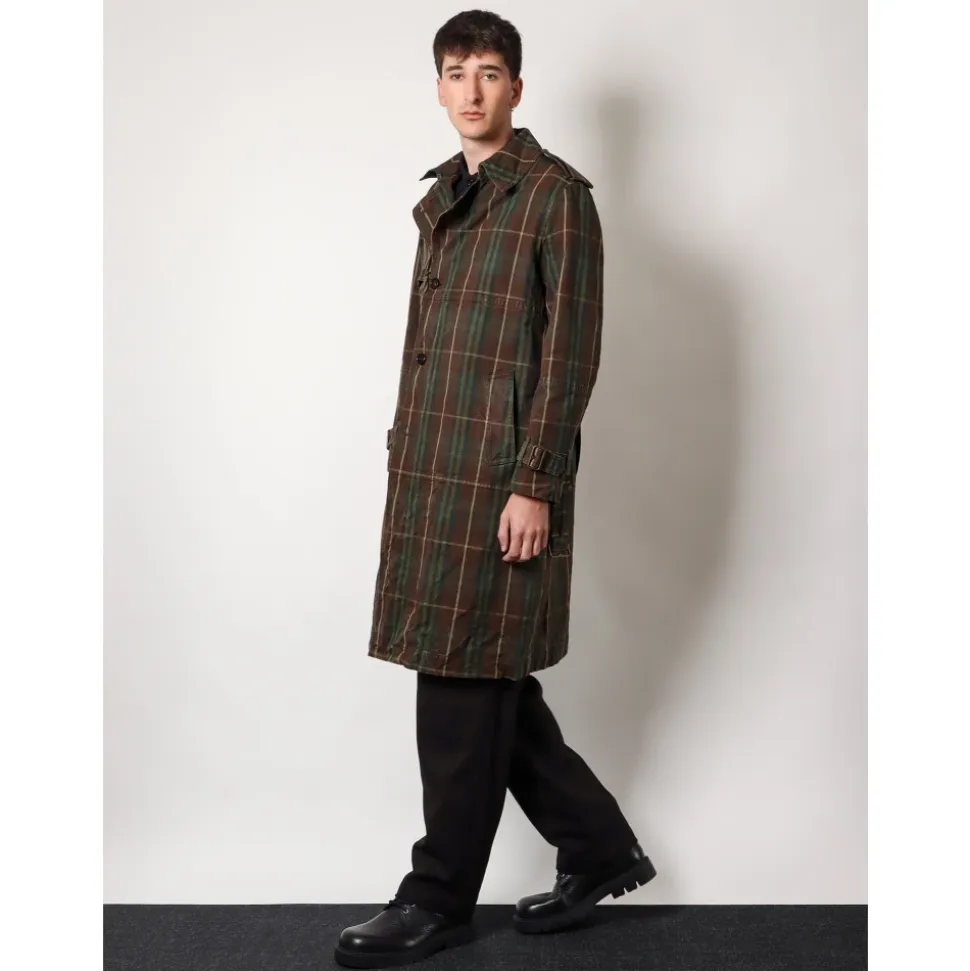 Brown Double-Breasted Coat with Belt