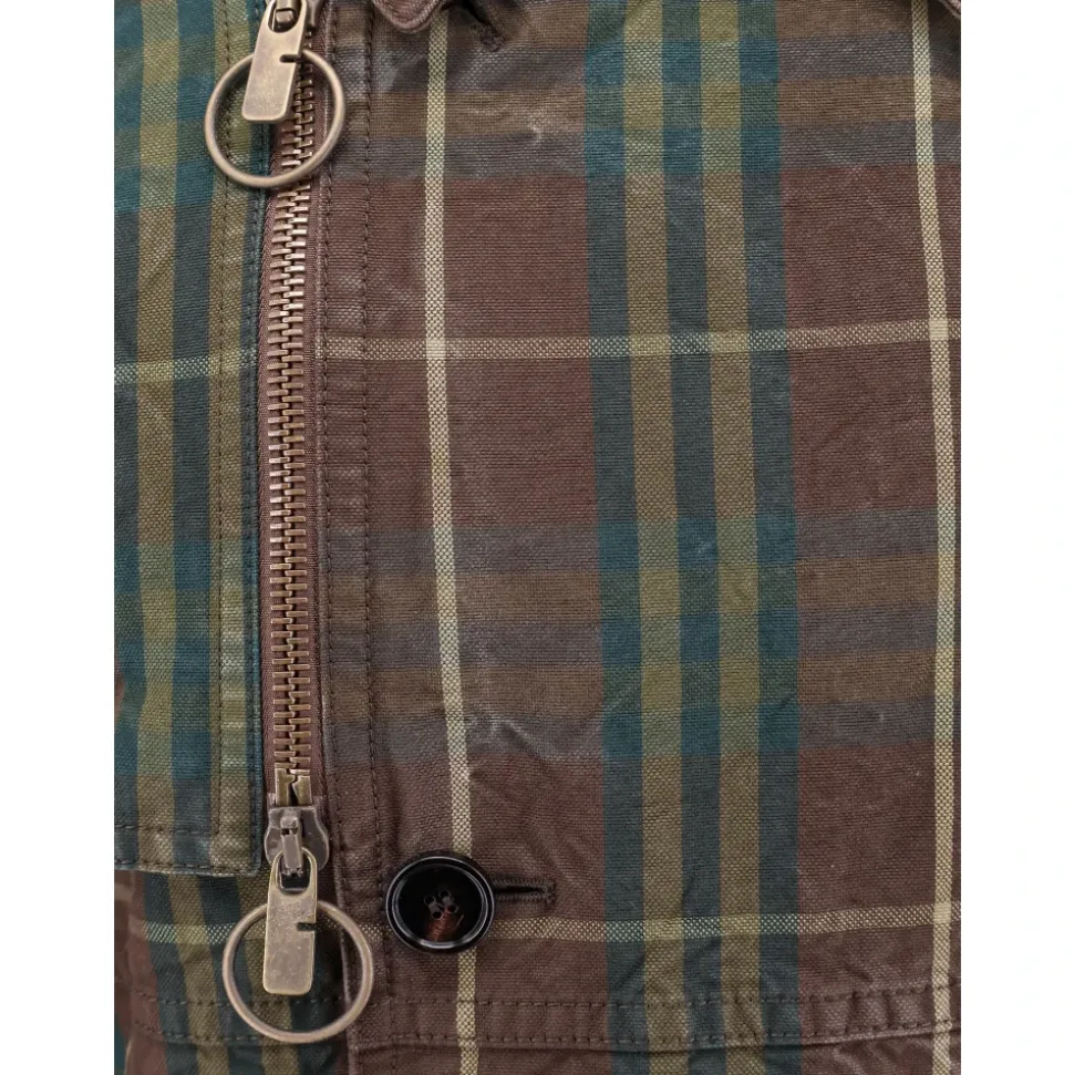Brown Double-Breasted Coat with Belt