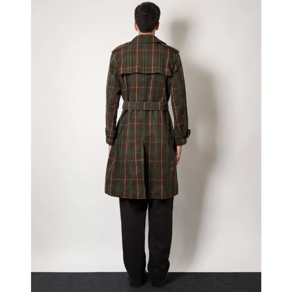Brown Double-Breasted Coat with Belt