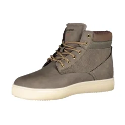 Brown Lace-Up Boots with Contrast Details