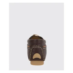 Brown Leather Brogue Boat Shoes