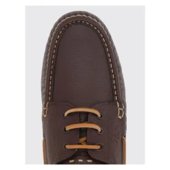 Brown Leather Brogue Boat Shoes