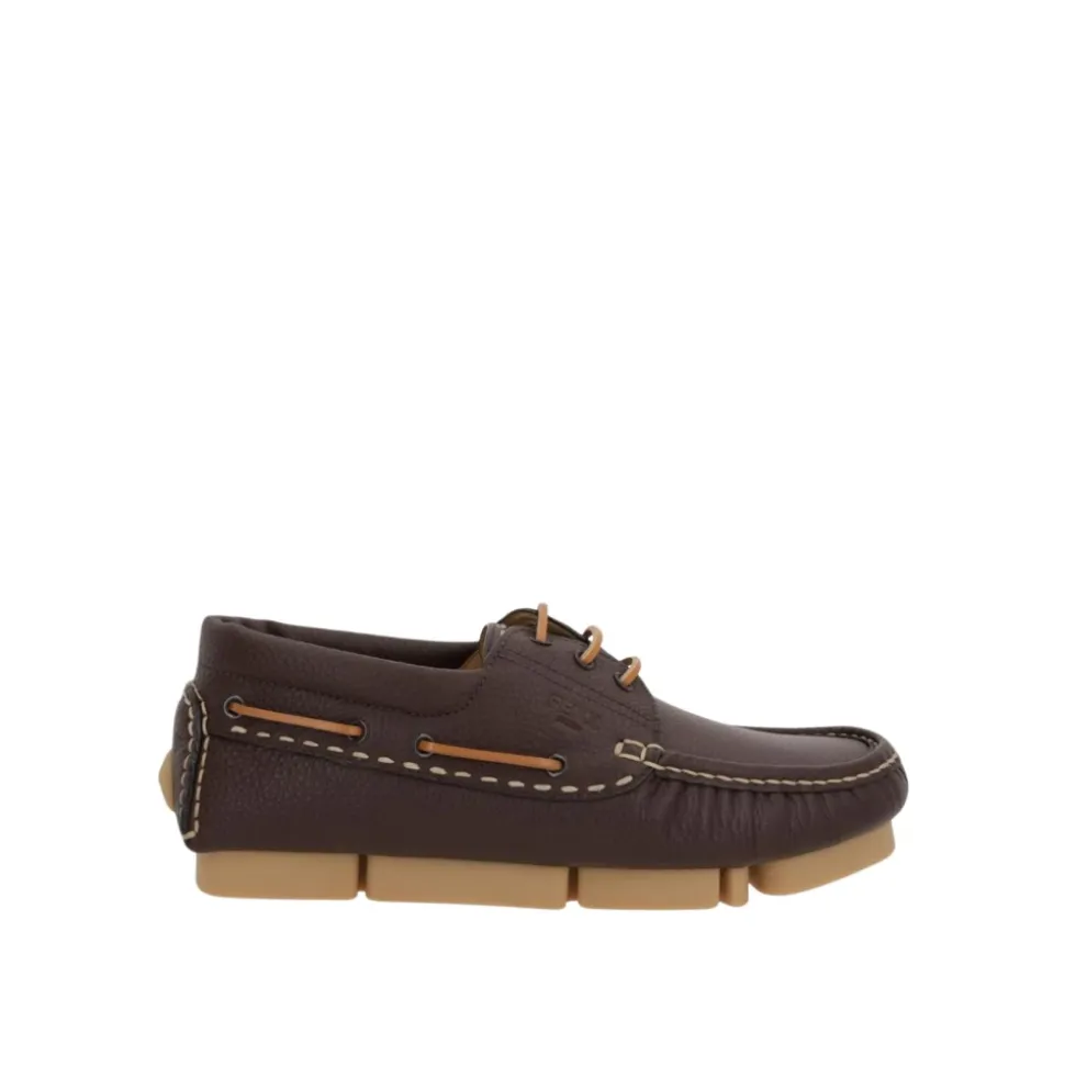 Brown Leather Brogue Boat Shoes