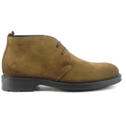 Brown Leather Casual Lace-up Boots