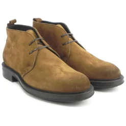Brown Leather Casual Lace-up Boots