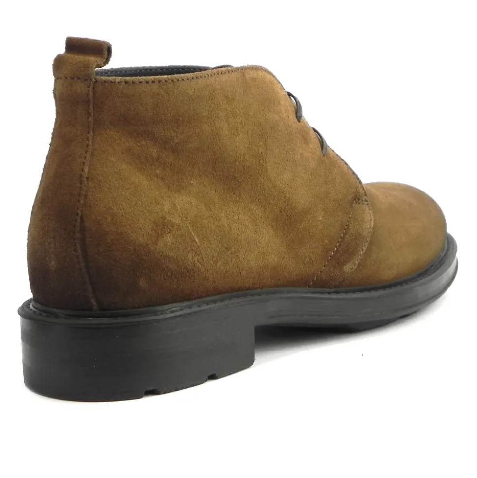 Brown Leather Casual Lace-up Boots