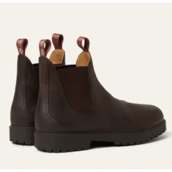 Brown Leather Chelsea Boots with Kummel-Coloured Loop