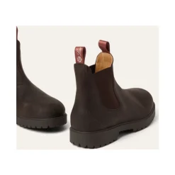 Brown Leather Chelsea Boots with Kummel-Coloured Loop
