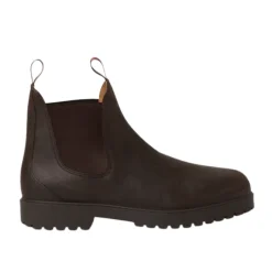 Brown Leather Chelsea Boots with Kummel-Coloured Loop
