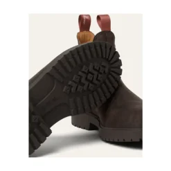 Brown Leather Chelsea Boots with Kummel-Coloured Loop