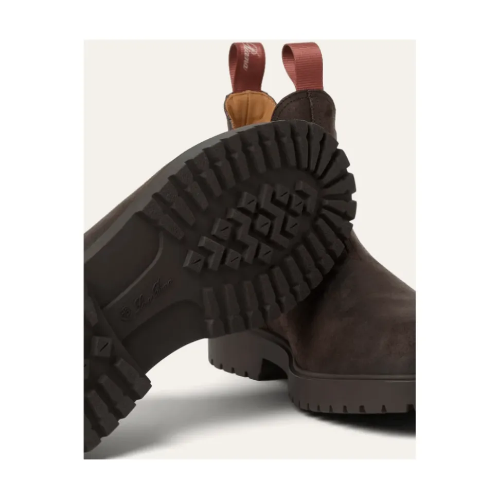 Brown Leather Chelsea Boots with Kummel-Coloured Loop