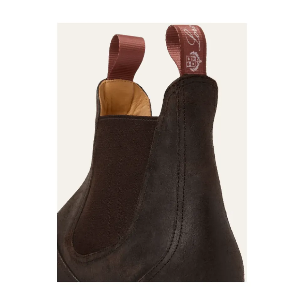 Brown Leather Chelsea Boots with Kummel-Coloured Loop