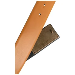 Brown Leather DG Logo Embossed Belt