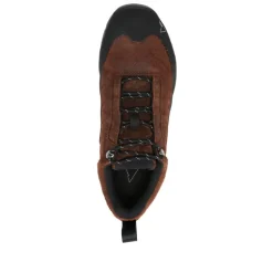 Brown Leather Lace-Up Flat Shoes