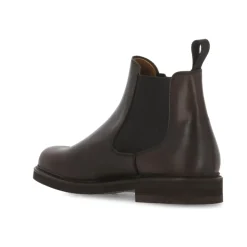 Brown Leather Men's Boots with Fabric Insert