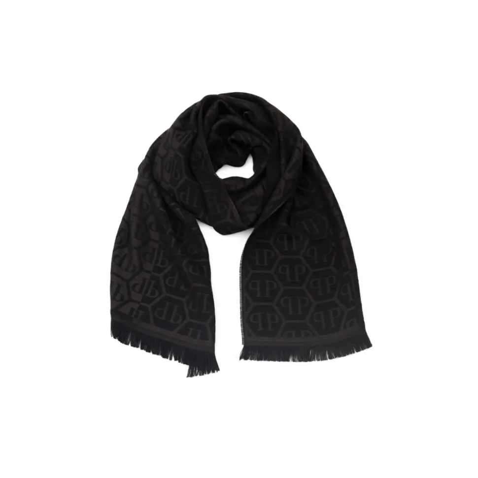 Brown Logo All-Over Stole