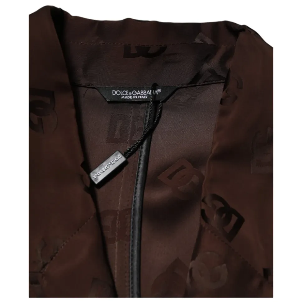 Brown Logo Monogram Coat Jacket