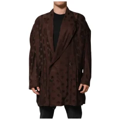 Brown Logo Monogram Coat Jacket