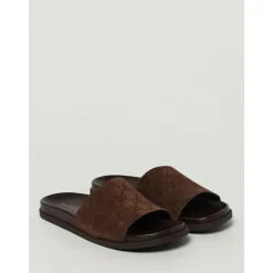 Brown Strappy Sandals with Buckle