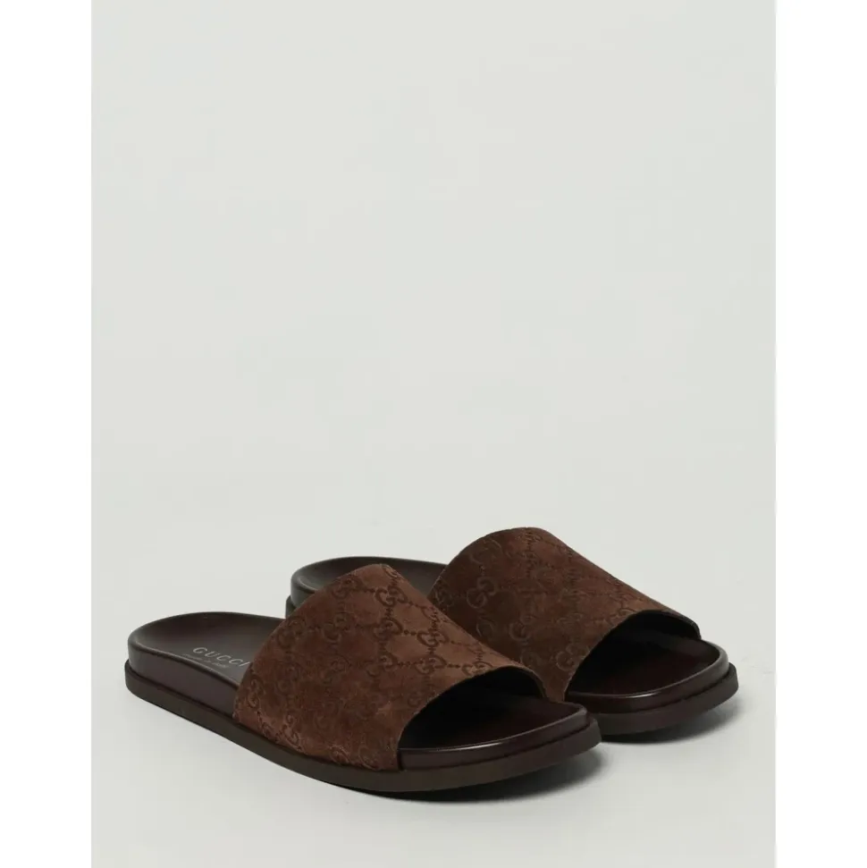 Brown Strappy Sandals with Buckle