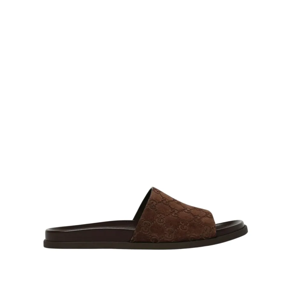 Brown Strappy Sandals with Buckle