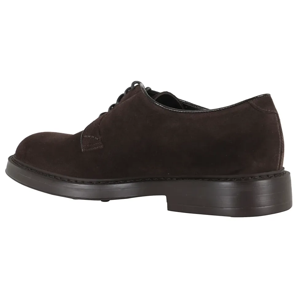 Brown Suede Derby Lace-up Shoes