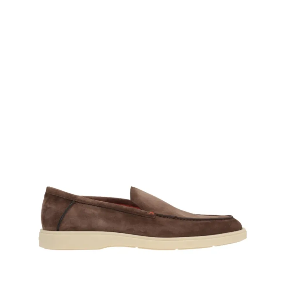 Brown Suede Loafers with Almond Toe