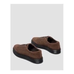 Brown Suede Sneakers with Gold Eyelets