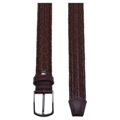 Brown woven leather belt