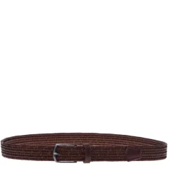 Brown woven leather belt