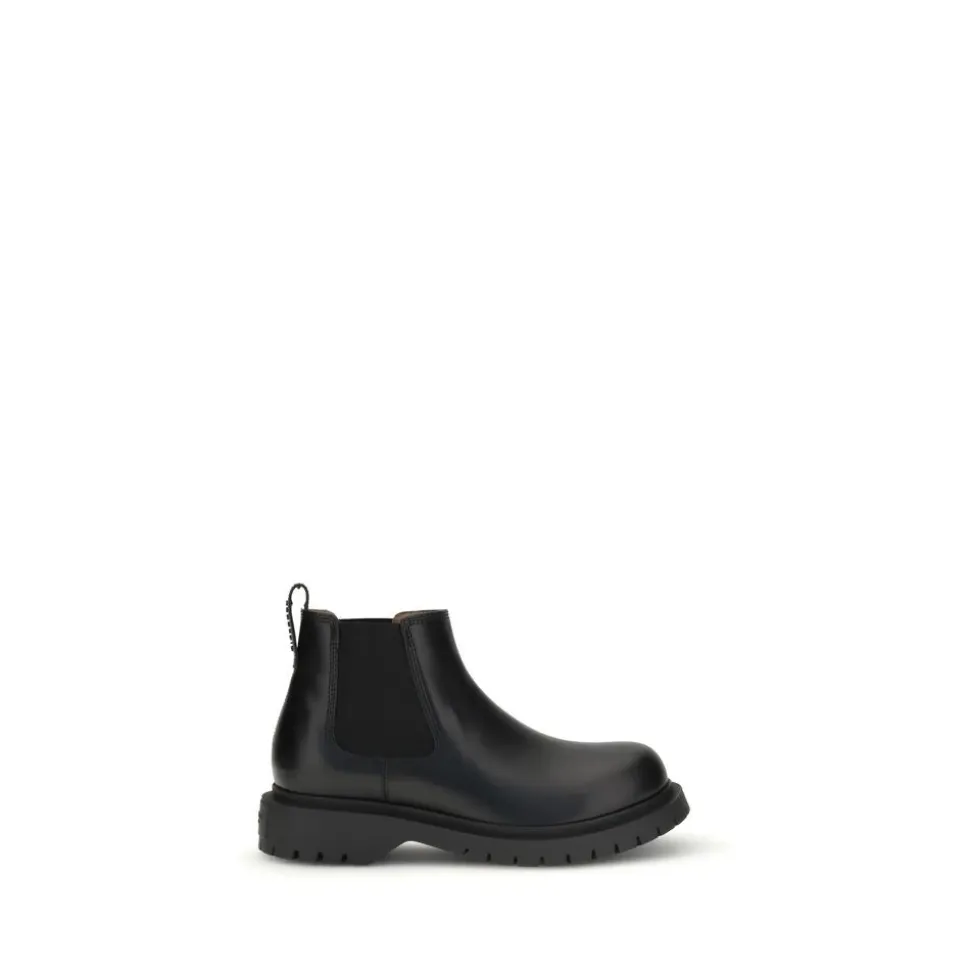 Brushed Calf Leather Chelsea Boots
