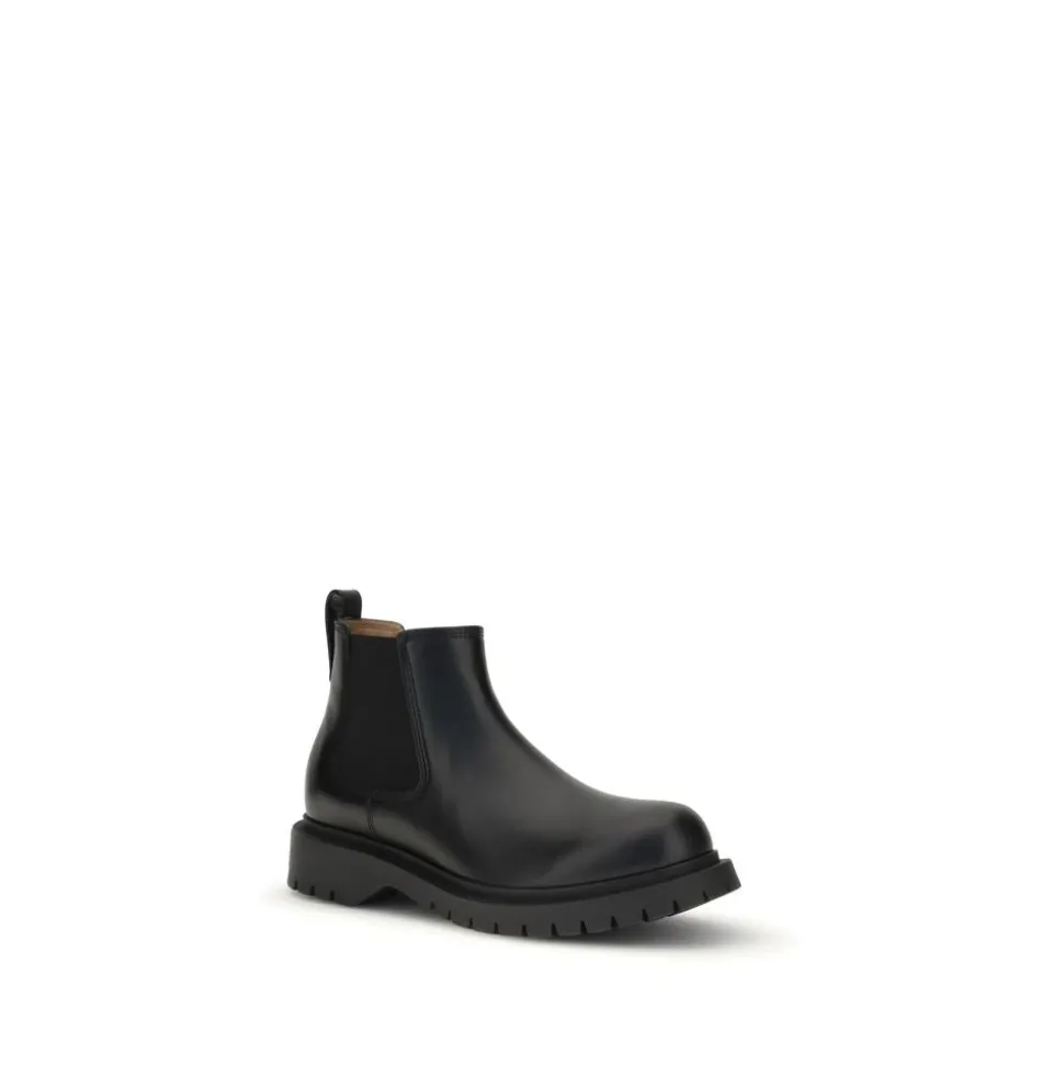 Brushed Calf Leather Chelsea Boots