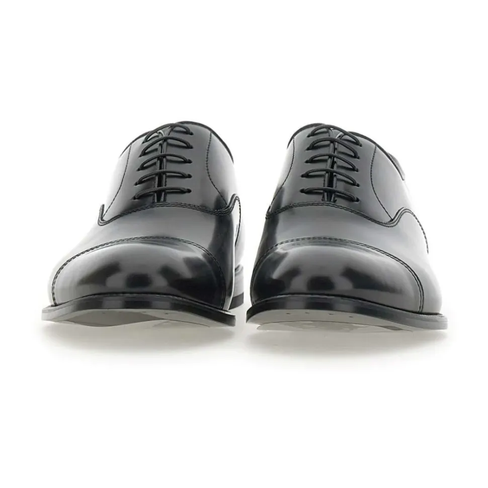 Brushed Leather Lace-up Shoes