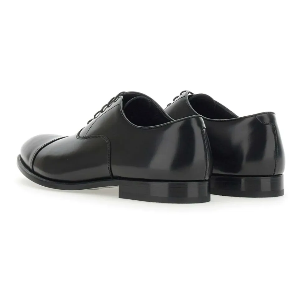 Brushed Leather Lace-up Shoes