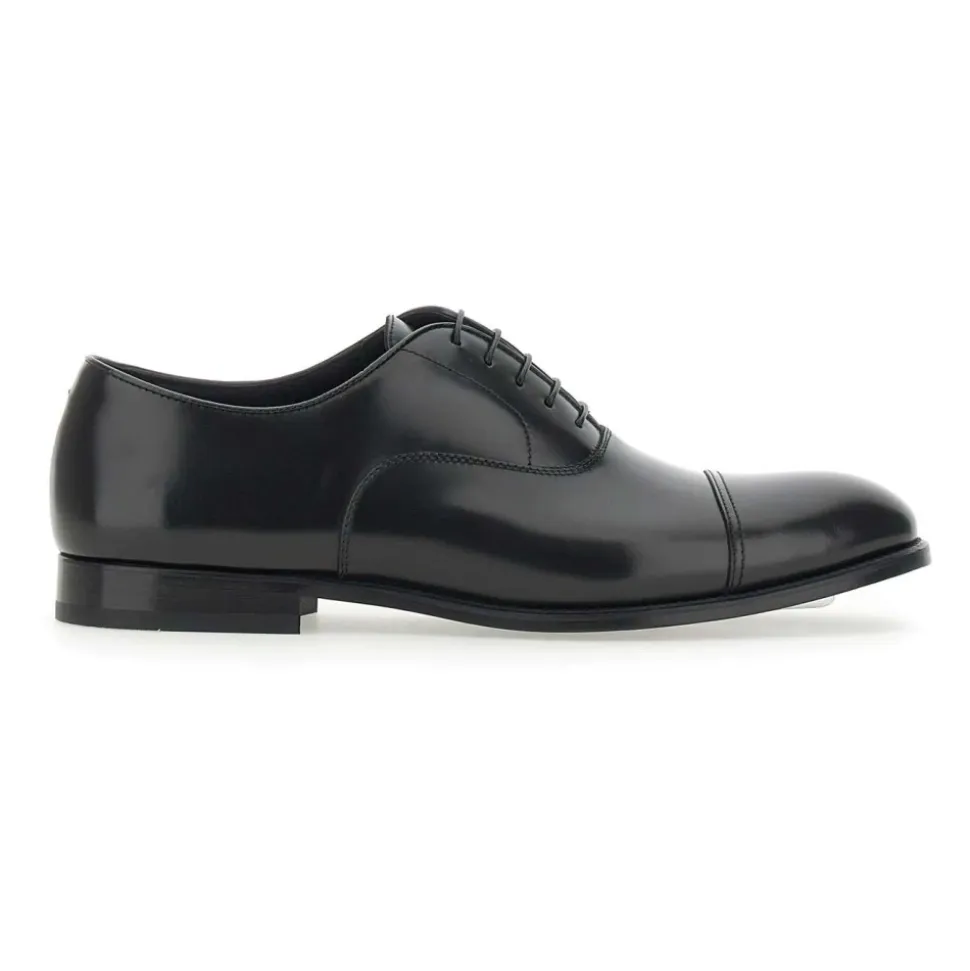 Brushed Leather Lace-up Shoes