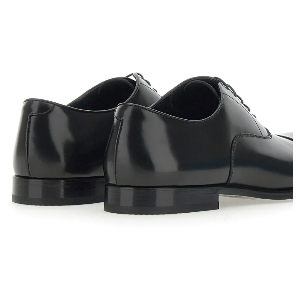 Brushed Leather Lace-up Shoes