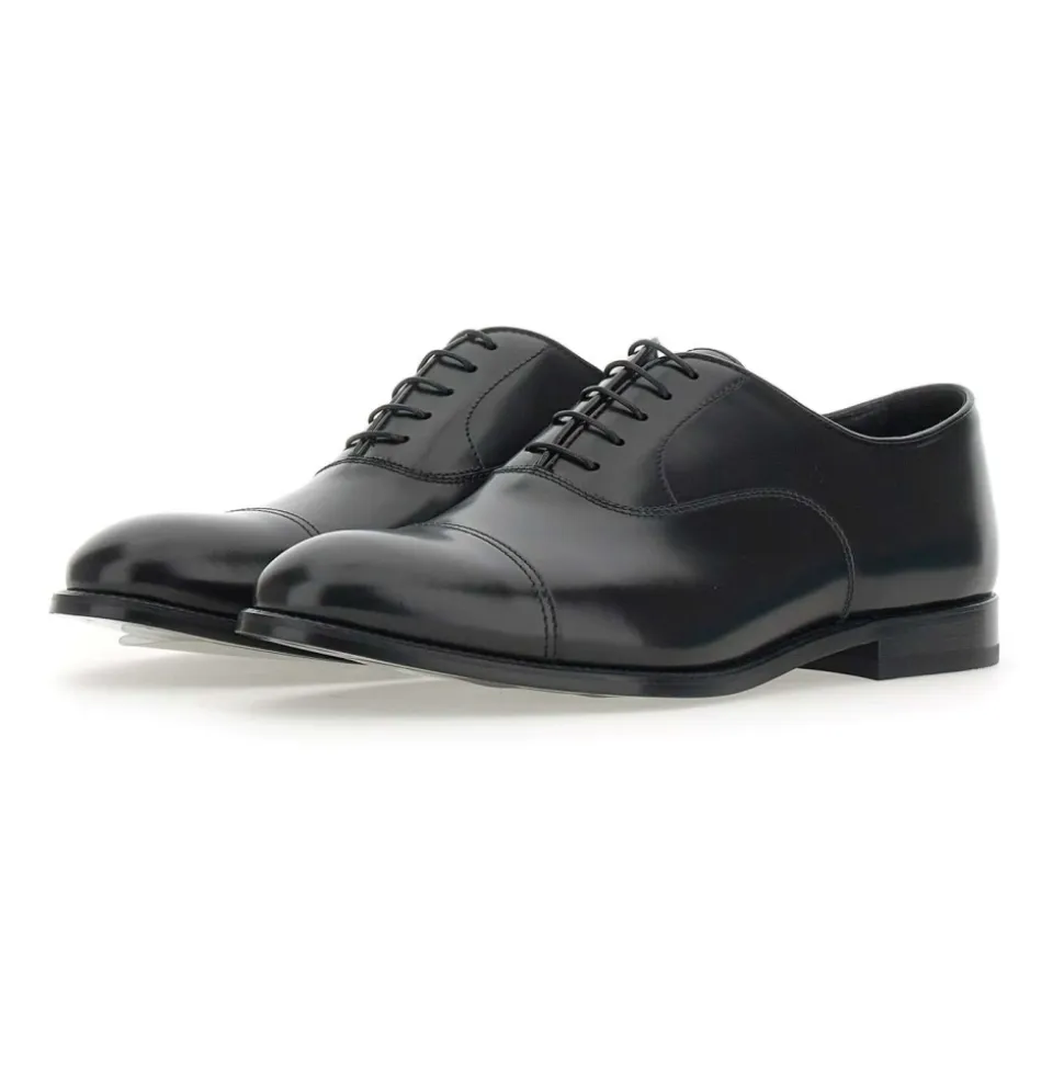 Brushed Leather Lace-up Shoes