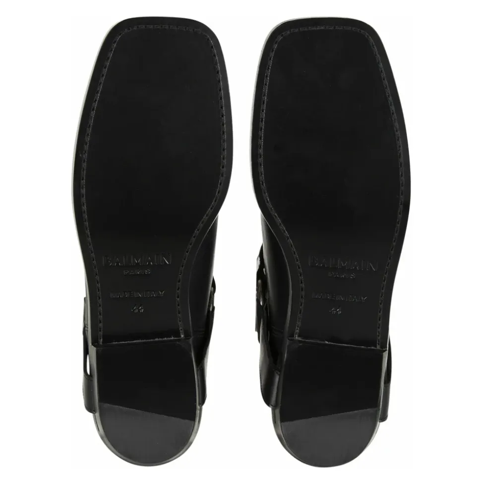 Calfskin leather biker ankle boots