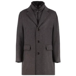Cashmere Coat with Removable Fur Collar